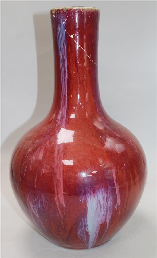 A Chinese sang de boeuf vase height 41cm (a.f.)